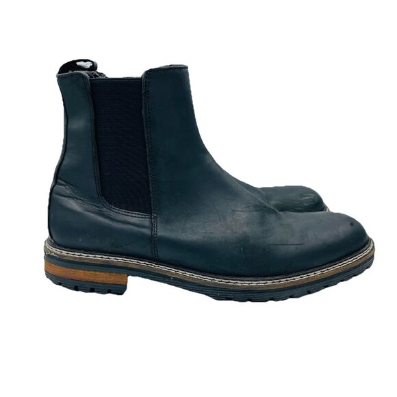 Crevo Boots Mens Size 12 Black Leather Slip On Zipper Hawson Chelsea Heeled Shoe - Picture 1 of 11